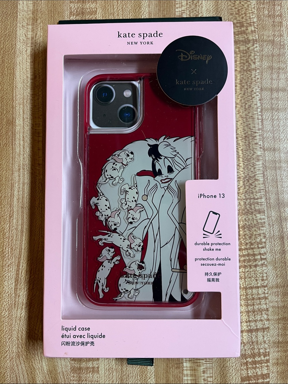 kate spade New York Red Cruella 101 Dalmatians Liquid iPhone 13 Case